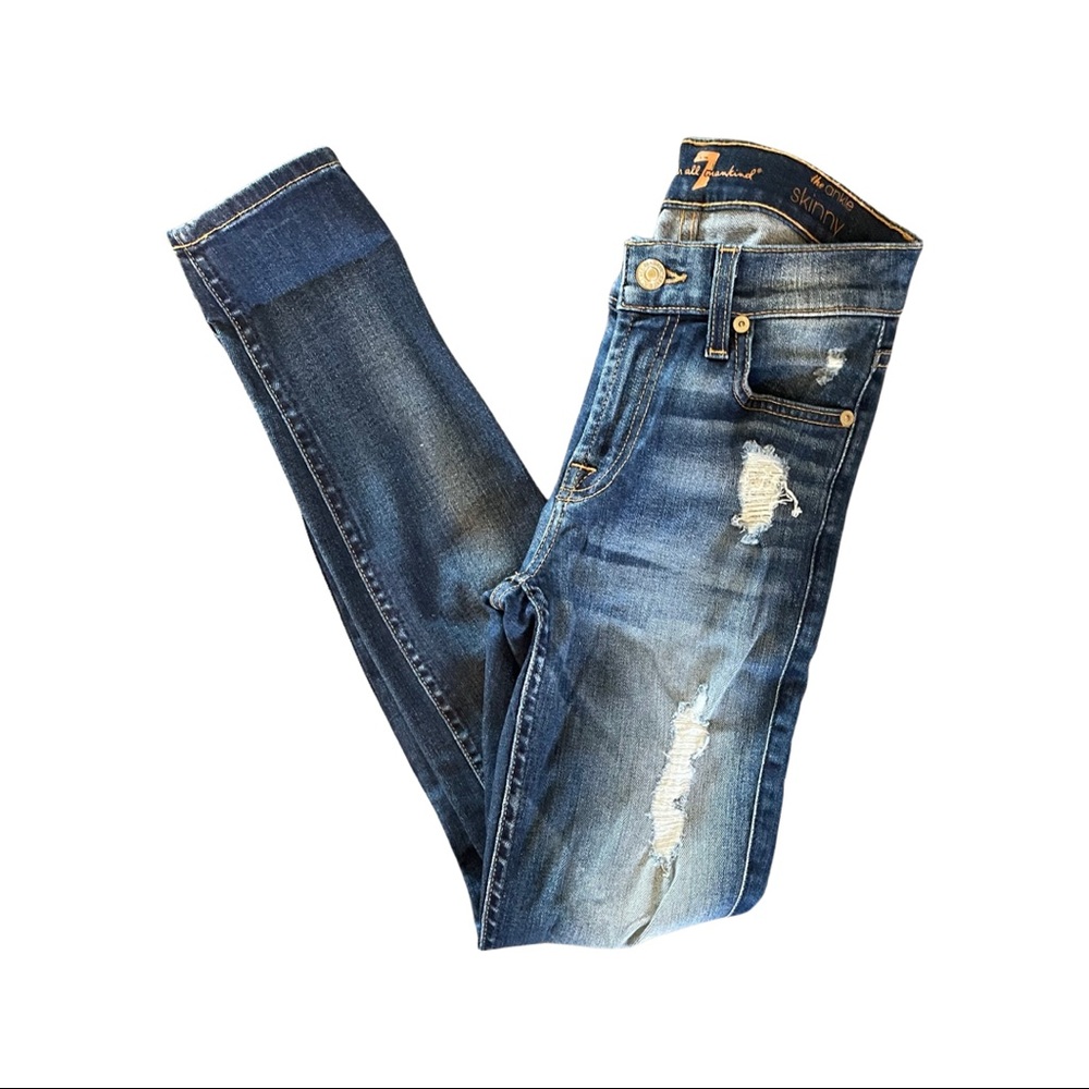 7 for all Mankind Distressed Skinny Jean